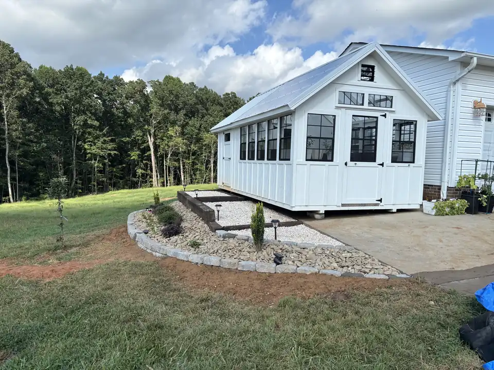 Finished greenhouse bed, wide view