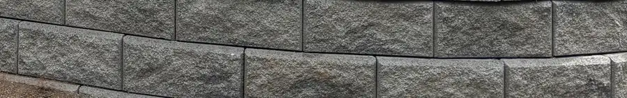 Close-up of segmental retaining wall block on one of our jobs