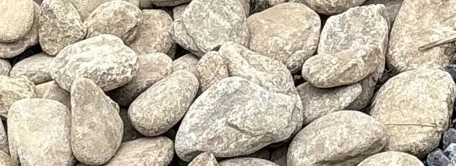Close-up of river rock in a drainage channel
