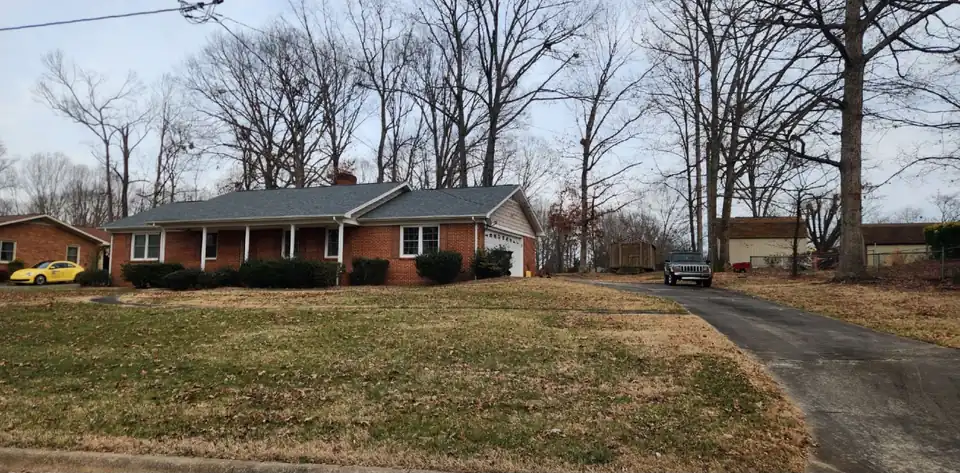 Before: the same lawn, dormant and uneven